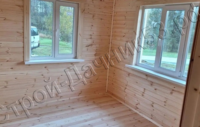 5 каркасный дом д–25, 7x6 м, 42 м², ленинградская область, тихвинский район, деревня ганьково (5)